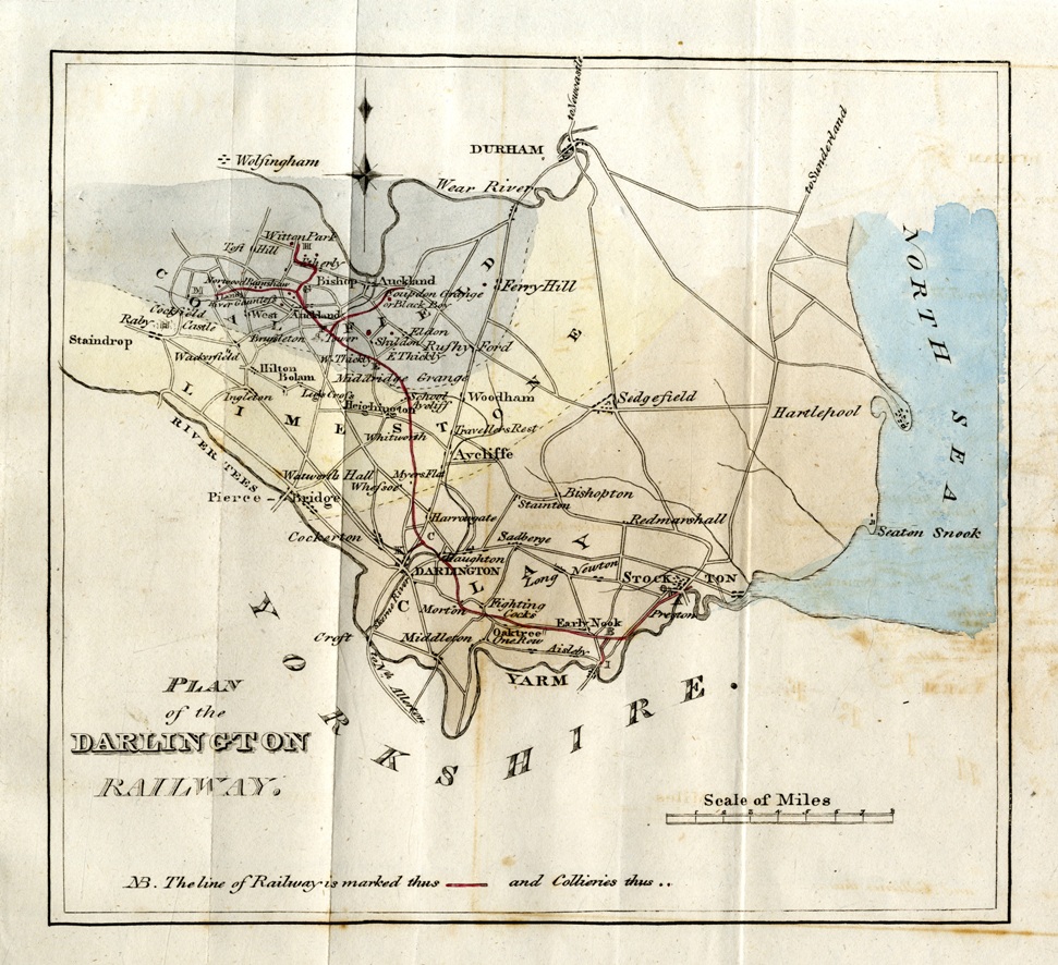 The original plan of the Stockton and Darlington railway